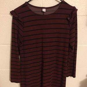 Old Navy striped maroon and black dress